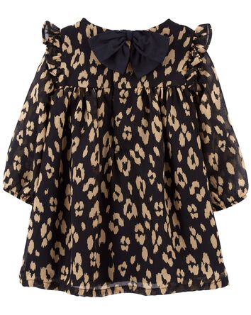 Special Occasion Crepe Leopard Dress, 