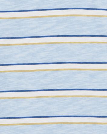 Kid Striped Knit Short-Sleeve Henley, 