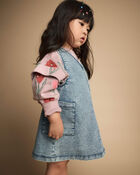 Toddler Girl Otter Pocket Jumper in Avenue Wash - Blue, image 5 of 5 slides