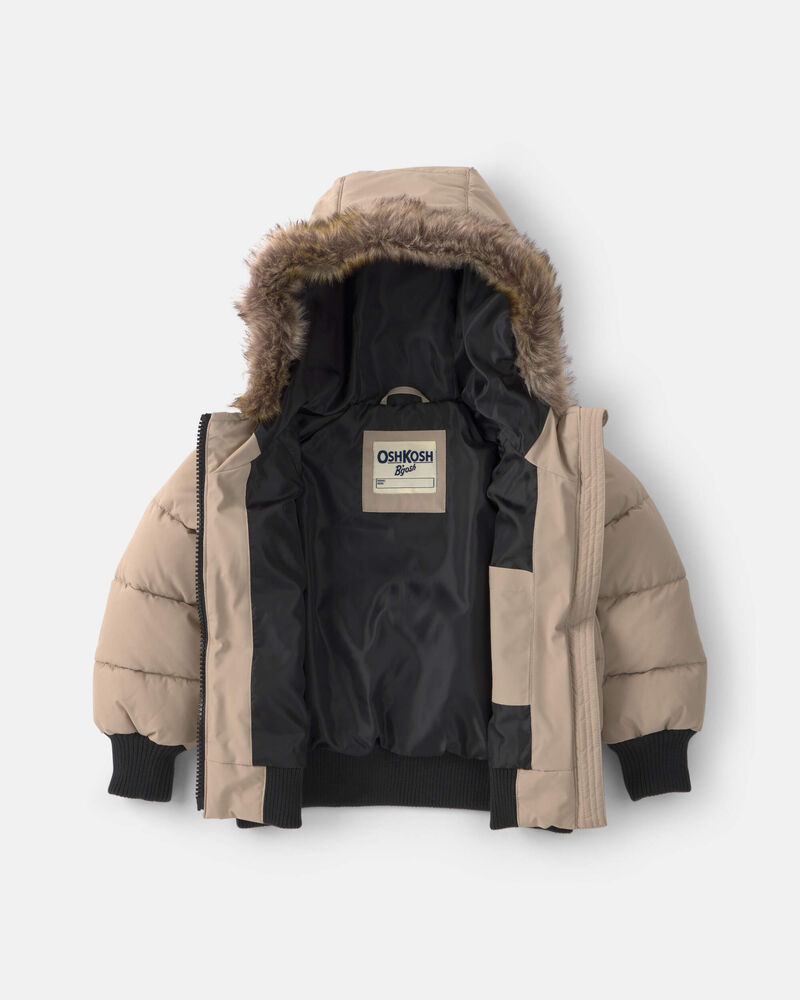 Toddler Boy Bubble Urban Jacket- Beige, image 2 of 4 slides