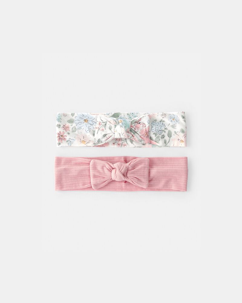 Baby Girl Butterfly Garden Headbands - Pink/Ivory, image 1 of 4 slides