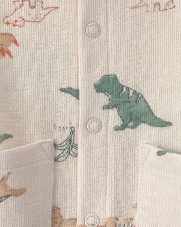 B&eacute;b&eacute; gar&ccedil;on - Combinaison &agrave; motif dinosaures - Cr&egrave;me, 