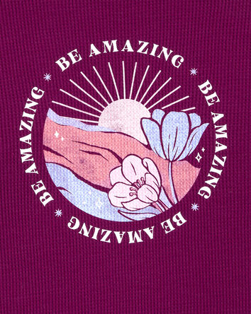 Kid Waffle Knit Long-Sleeve Tee - Burgundy, 