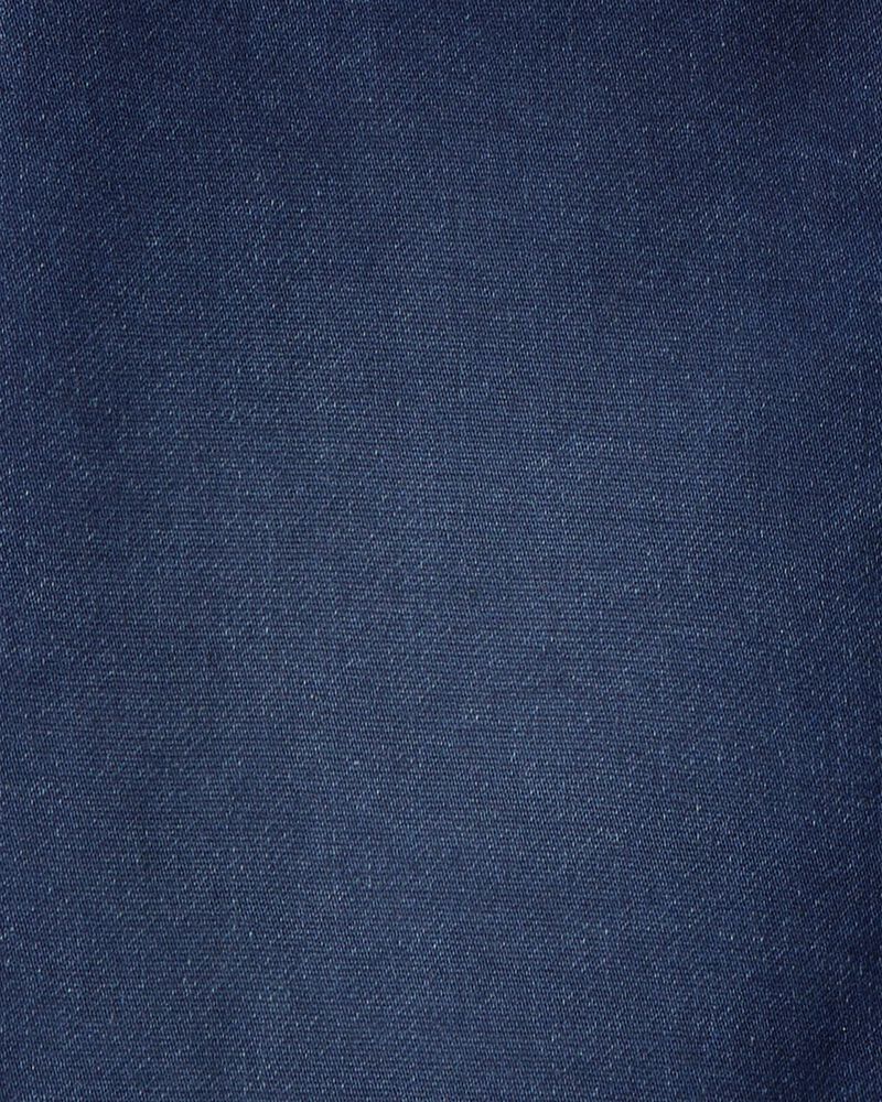 Girls Dark Wash Denim Long-Sleeve Dress - Blue, image 3 of 4 slides