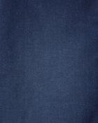 Girls Dark Wash Denim Long-Sleeve Dress - Blue, image 3 of 4 slides