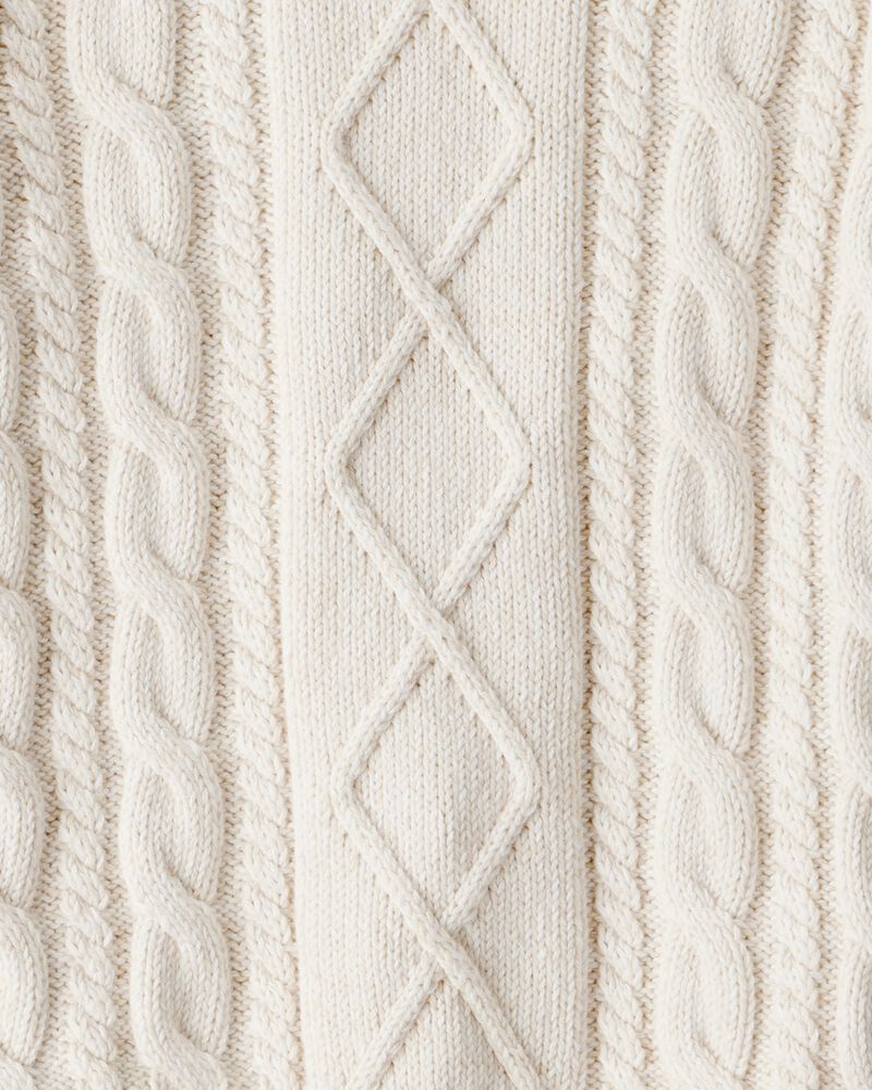 Toddler Organic Cotton Cable Knit Sweater, image 3 of 4 slides