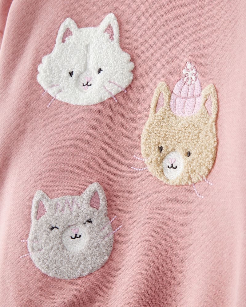 Toddler Girl Cat Pullover & Pant Set - Pink, image 3 of 5 slides