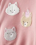 Toddler Girl Cat Pullover & Pant Set - Pink, image 3 of 5 slides