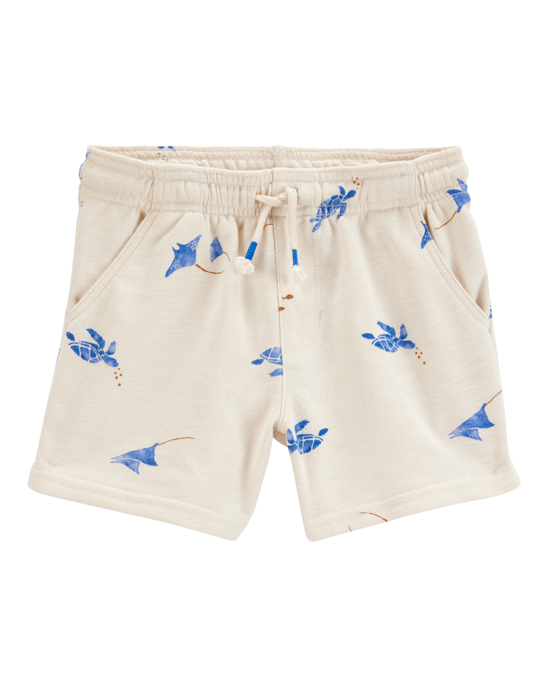 Toddler Sea Print Pull-On Shorts, image 1 of 4 slides