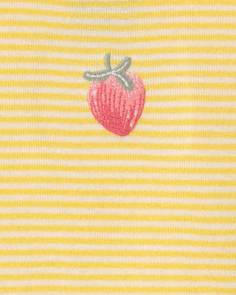 Toddler Girl Strawberry 100% Cotton Snug Fit 2-Piece Pyjama Set - Yellow, image 4 of 5 slides