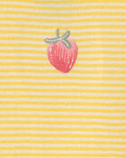 Toddler Girl Strawberry 100% Cotton Snug Fit 2-Piece Pyjama Set - Yellow, image 4 of 5 slides