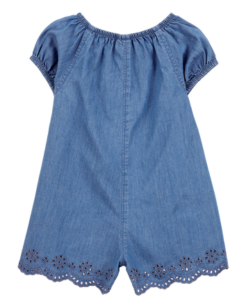 Toddler Button-Front Chambray Romper, 