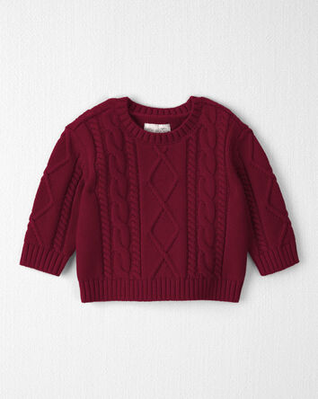Baby Organic Cotton Cable Knit Sweater, 