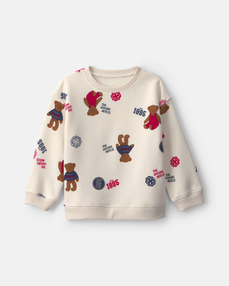 Toddler OshKosh Bear Pullover Sweatshirt - Cream, image 1 of 3 slides