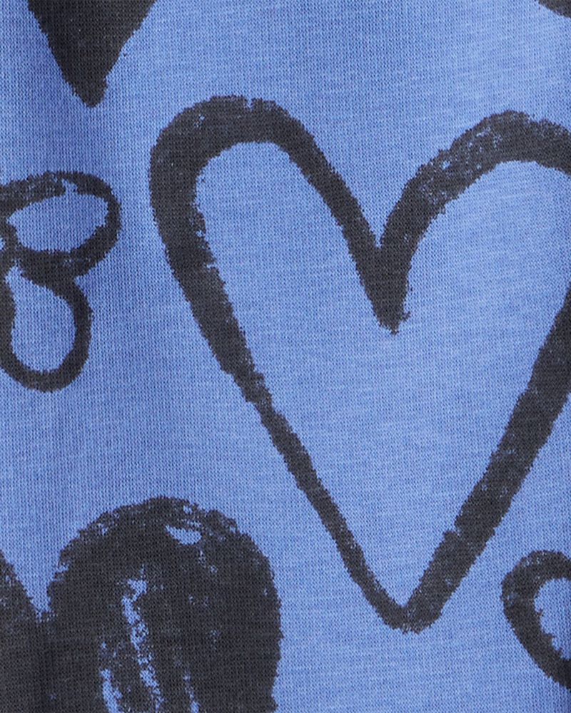 Girls Heart Pull-On Stretch Cozy Leggings - Blue, image 4 of 5 slides