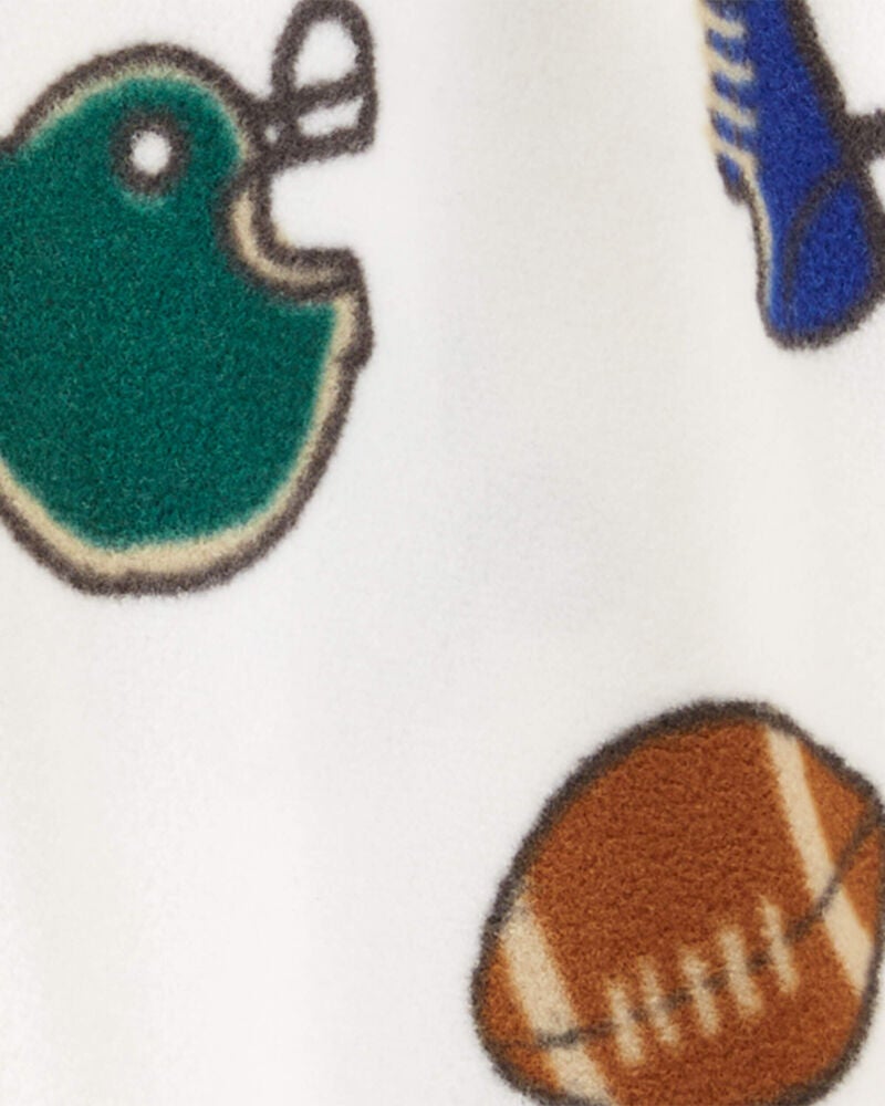 Baby 1-Piece Football Fleece Footless Pyjamas, image 2 of 4 slides