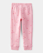 Toddler Butterfly Print French Terry Drawstring Joggers - Pink, image 2 of 4 slides