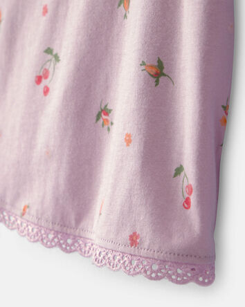 Baby Girl Cherry Floral Top - Purple, 