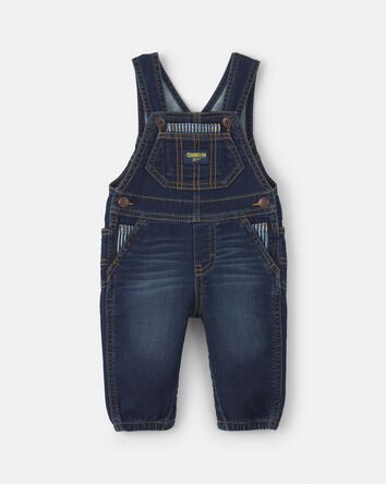 Baby Boy Denim Overalls - Dark Wash, 
