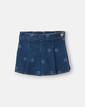 Toddler Girl Floral Denim Skort - Light Wash, 