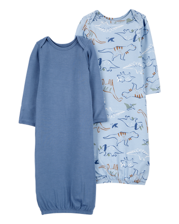 Baby 2-Pack Dinosaur PurelySoft Gown Set, 