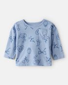 Baby Girl Icon Print  Long Sleeve Tee - Blue , image 1 of 3 slides
