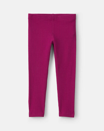 Toddler Girl Cotton Pull-On Stretch Leggings - Burgundy, 