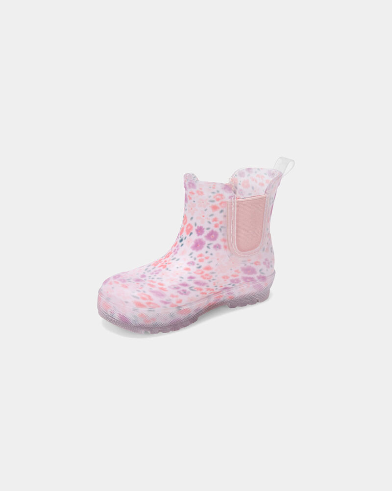 Tout-petit fille - Bottes de pluie &agrave; fleurs - Rose/Mauve, image 6 sur 6 diapositives