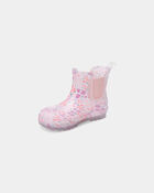 Tout-petit fille - Bottes de pluie &agrave; fleurs - Rose/Mauve, image 6 sur 6 diapositives