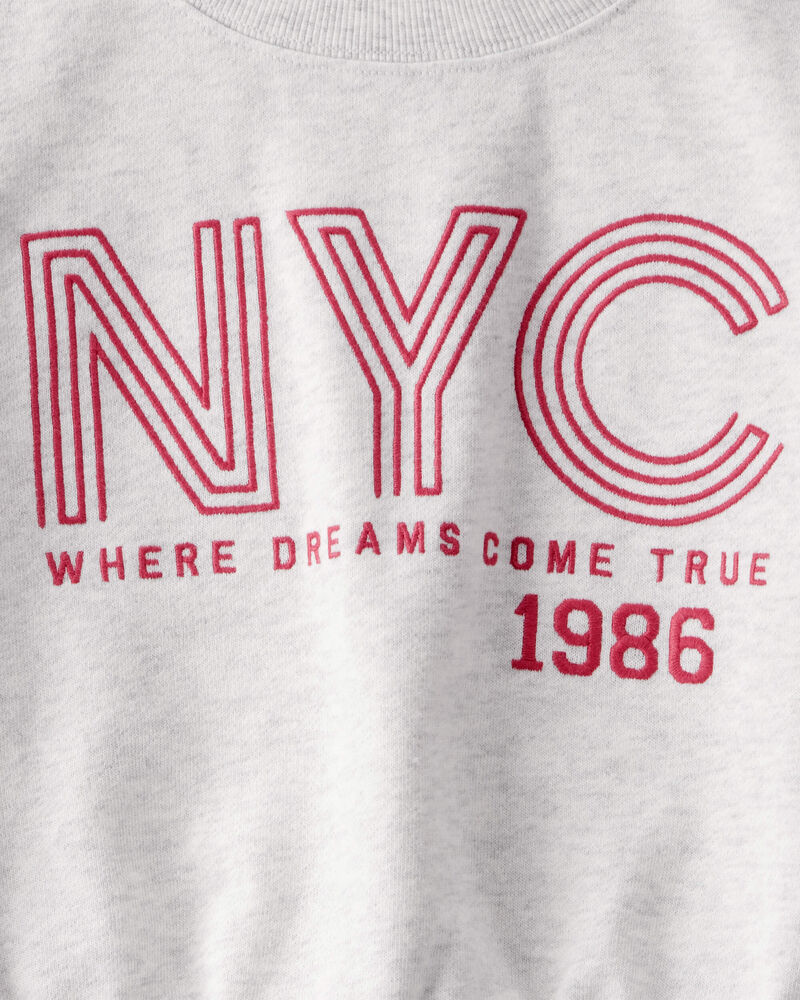 Kid Oversized Graphic Sweatshirt - Grey, image 2 of 3 slides