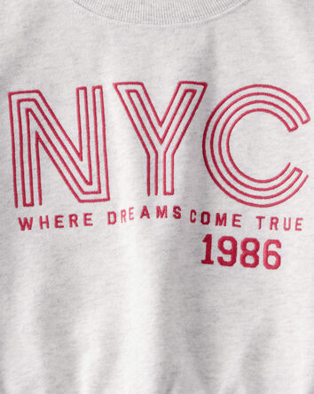 Kid Oversized Graphic Sweatshirt - Grey, 