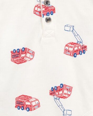 Baby 2-Piece Firetruck Bodysuit Pant Set, 