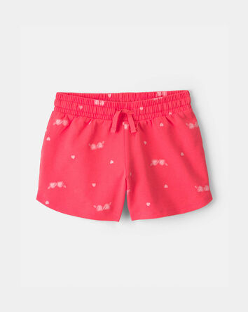 Girls Sunglasses French Terry Shorts - Coral, 