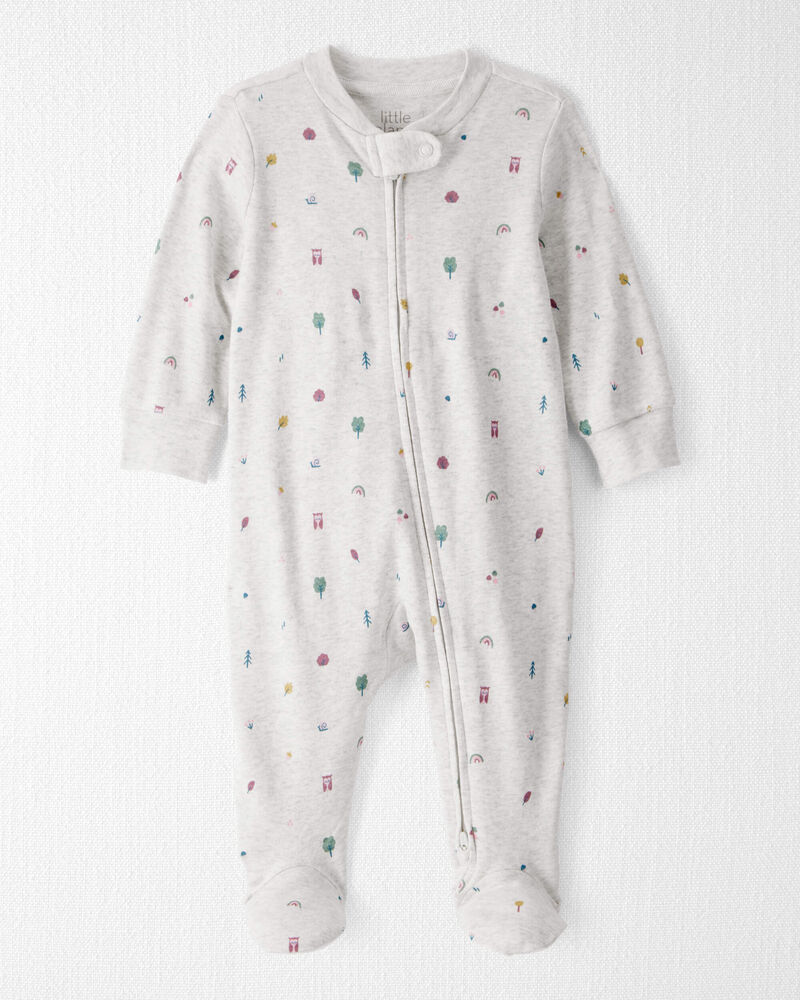 Baby Girl Organic Cotton Sleep & Play Pyjamas in Icon Town Print, image 1 of 4 slides