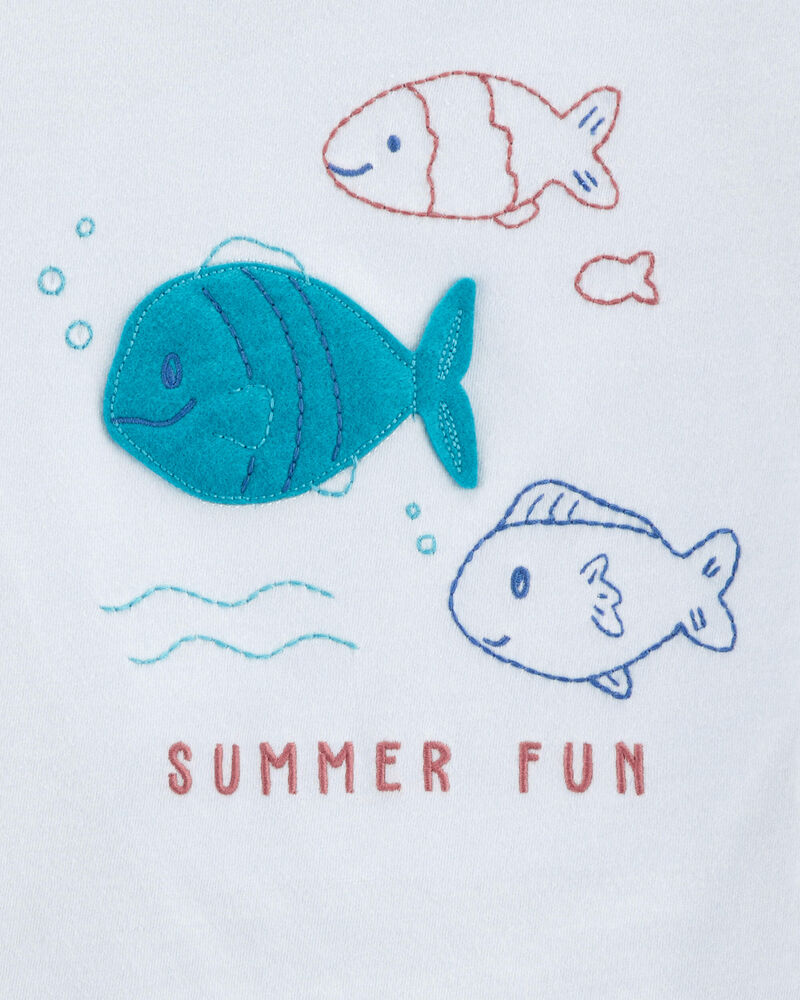 Enfant en bas âge Ensemble 2 pièces t-shirt à poisson Fish Summer Fun et short à enfiler, image 3 sur 4 diapositives