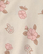 B&eacute;b&eacute; fille - Emballage 5 cache-couches manches courtes &agrave; motif floral - Rose/Ivoire, image 4 sur 6 diapositives
