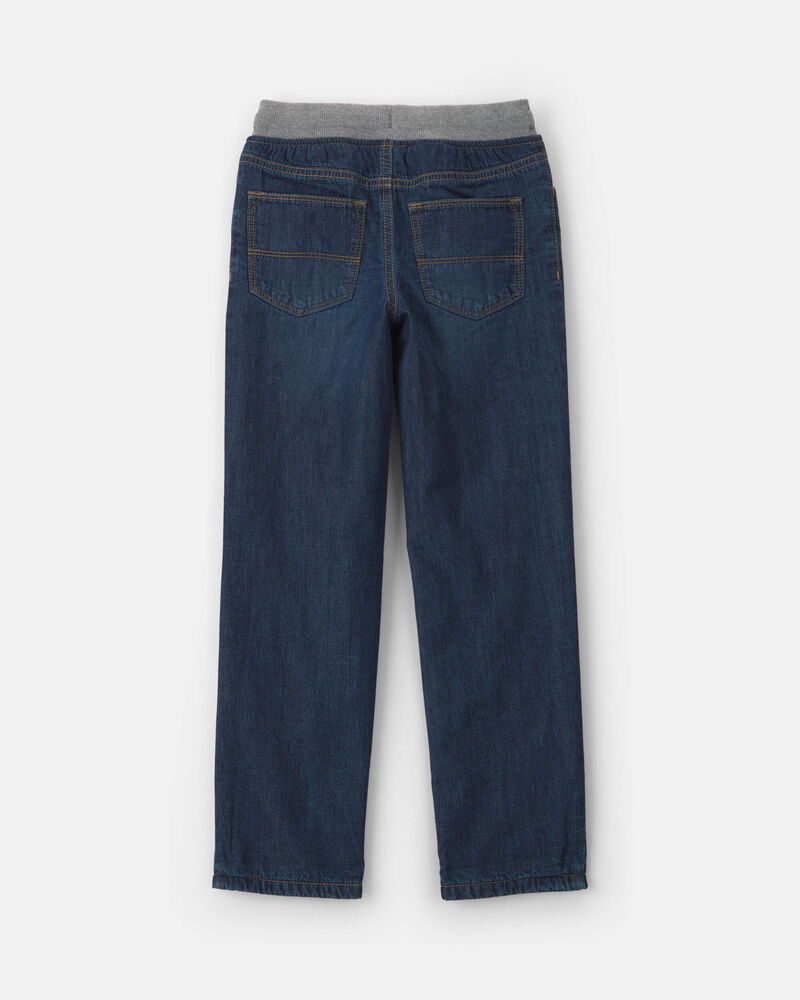 Boys Denim Pull-On Jeans - Dark Wash, image 2 of 5 slides