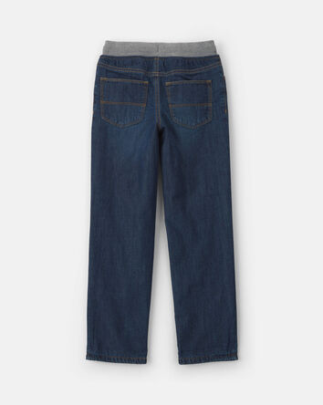 Boys Denim Pull-On Jeans - Dark Wash, 