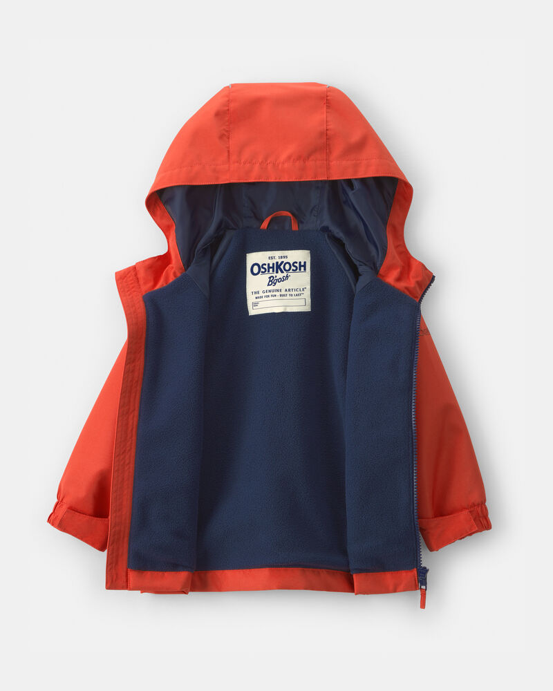 Toddler Boy Solid Midweight Fleece Lined Jacket- Orange/Red, image 2 of 3 slides