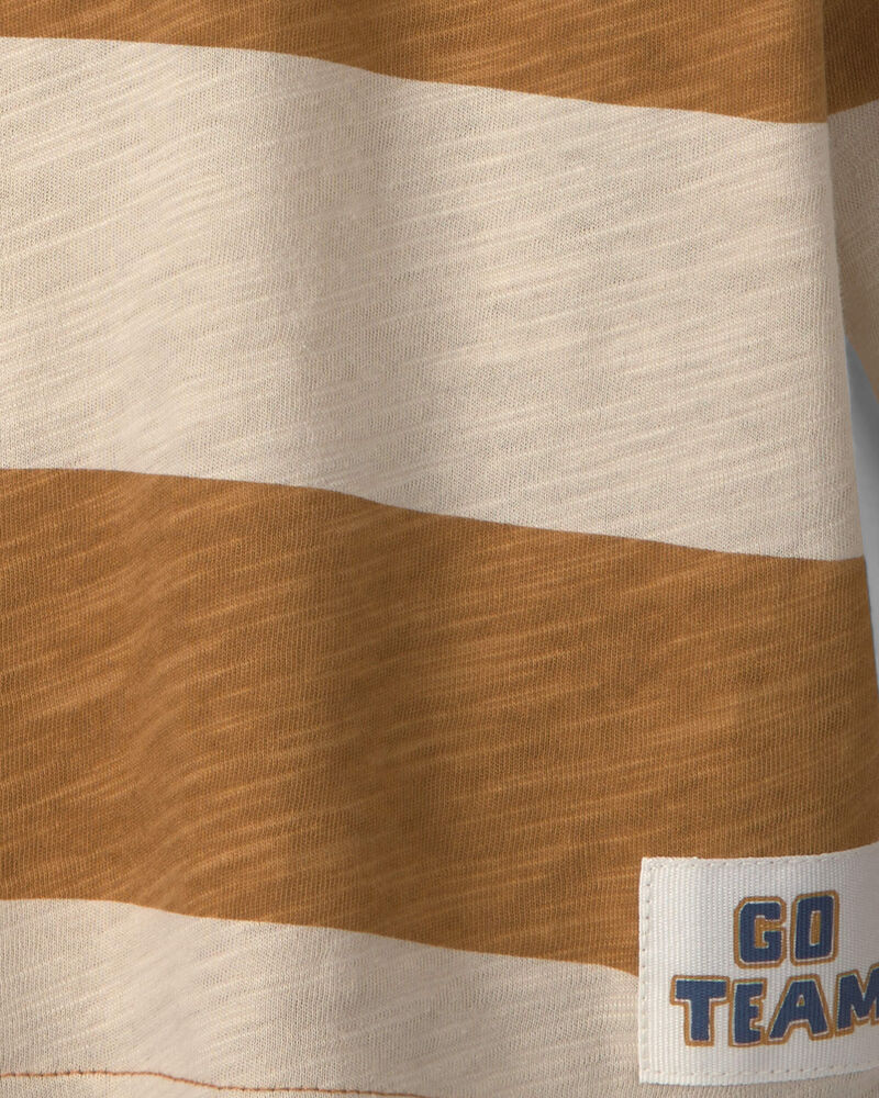 Toddler Boy Striped Long-Sleeve Henley T-Shirt - Brown/Cream, image 2 of 3 slides