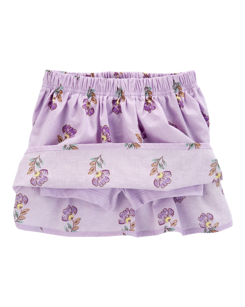 Toddler 2-Piece Floral Linen Tank & Skort Set, image 2 of 6 slides