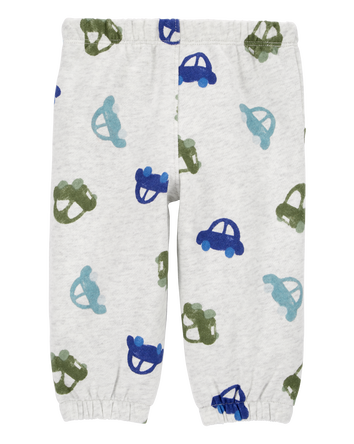 Bébé Pantalon à enfiler en molleton imprimé voiture, 