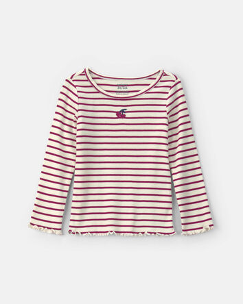 Toddler Girl Cherry Striped Long-Sleeve Top - Red, 