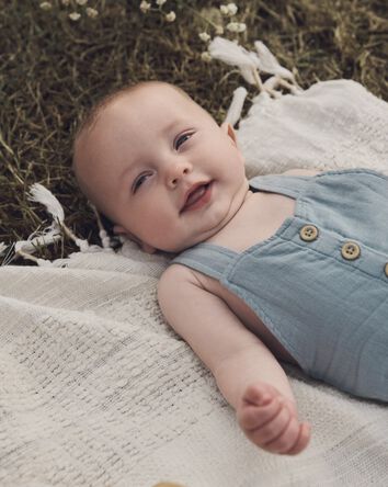 Baby Organic Cotton Gauze Overalls, 