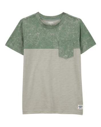 Kid Solid Woven Short-Sleeve Tee - Green, 