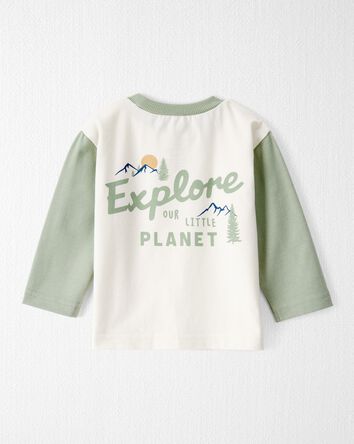 Baby Girl Organic Cotton Let's Explore Long-Sleeve Tee, 
