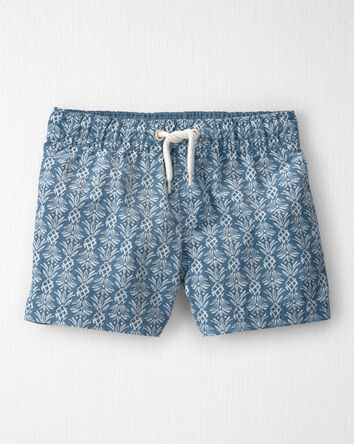 Toddler Boy Recycled Swim Trunks in Bloom Lagoon Print, 