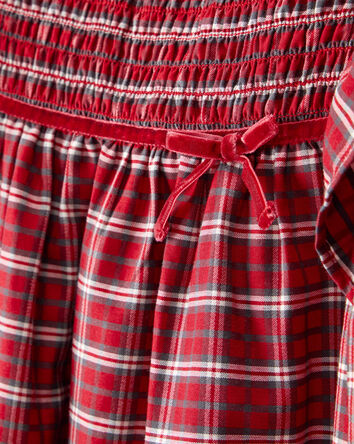 Toddler Girl Plaid Cotton Sleeveless Occasion Dress - Red, 