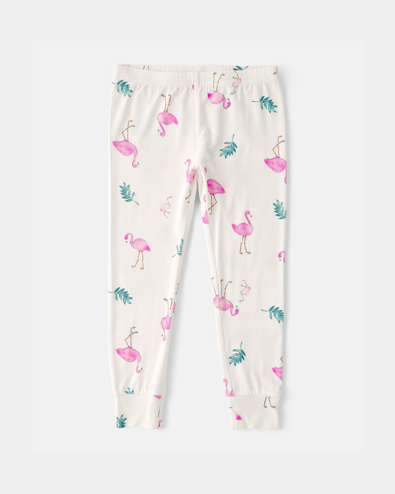 Toddler Girl Flamingo PurelySoft Short-Sleeve Snug Fit 2-Piece Pyjama Set - Ivory, image 3 of 7 slides