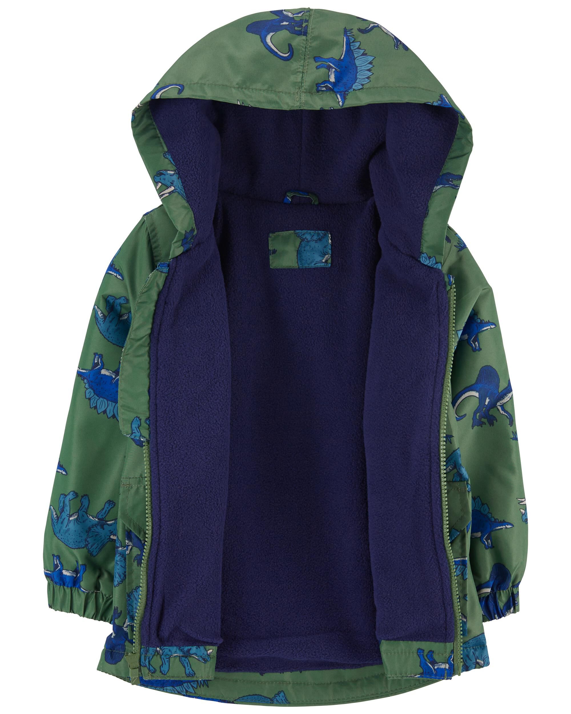 Green Fleece Lined Dino Print Rain Jacket Carter s Oshkosh Canada